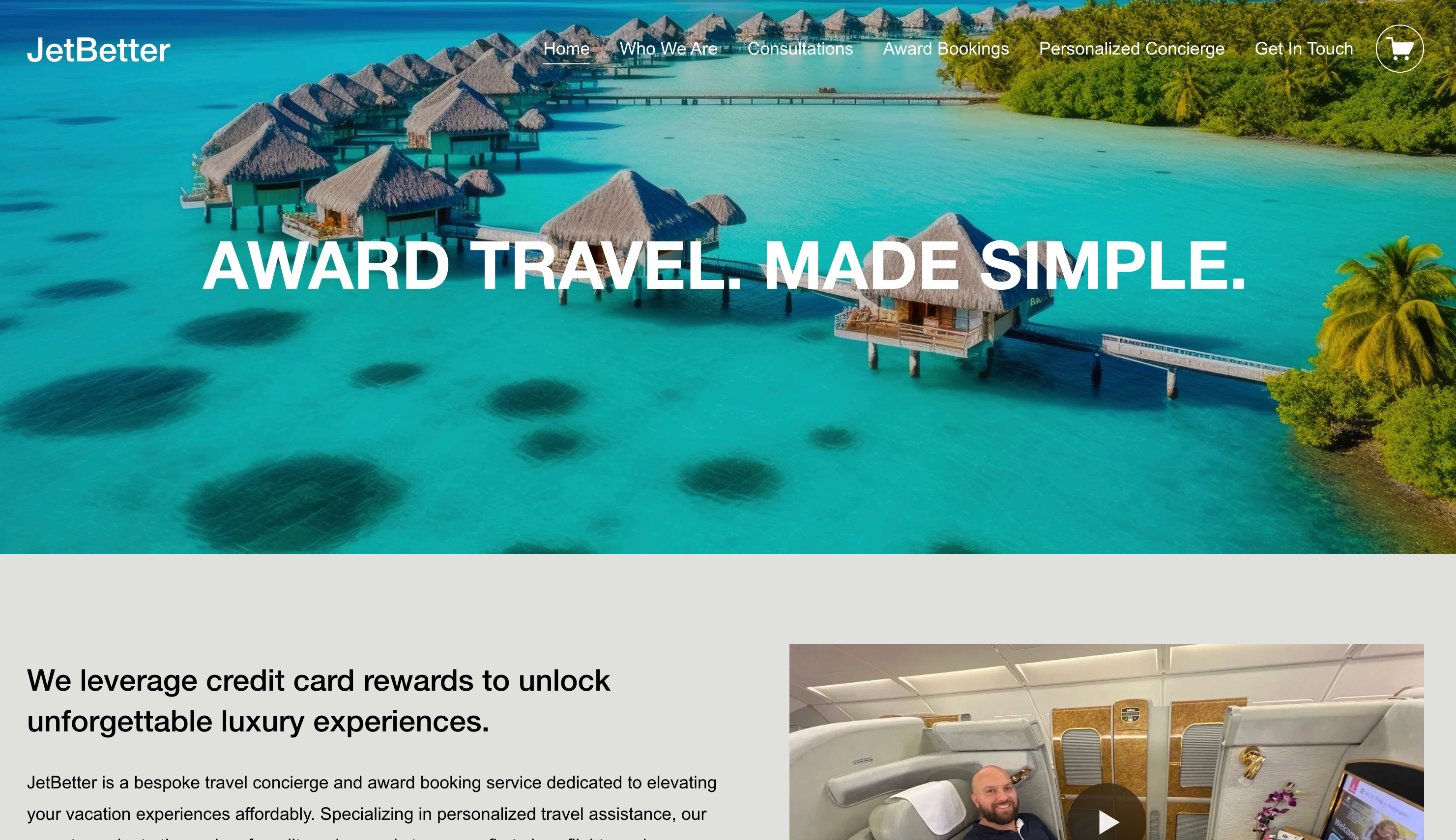 Landing page for wejetbetter.com.